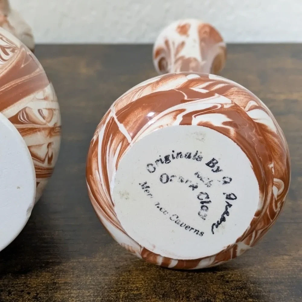 VTG Originals‎ by G Green Vase and Pitcher with Ozark Clay Meramec Caverns